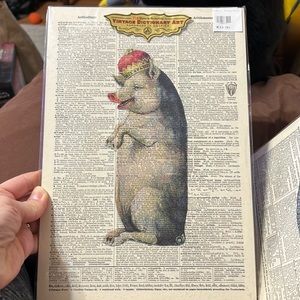 Pig With Crown - Vintage Dictionary Art Wall Decor - BRAND NEW!